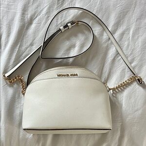 Michael Kors Cream Crossbody Bag with Gold Chain